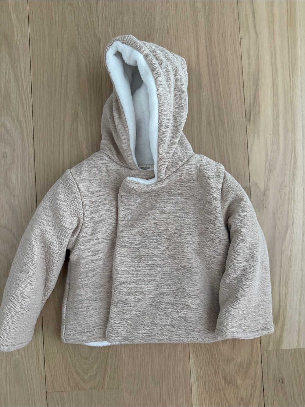 NWT 18m Cozy Beige Hooded fleece Jacket